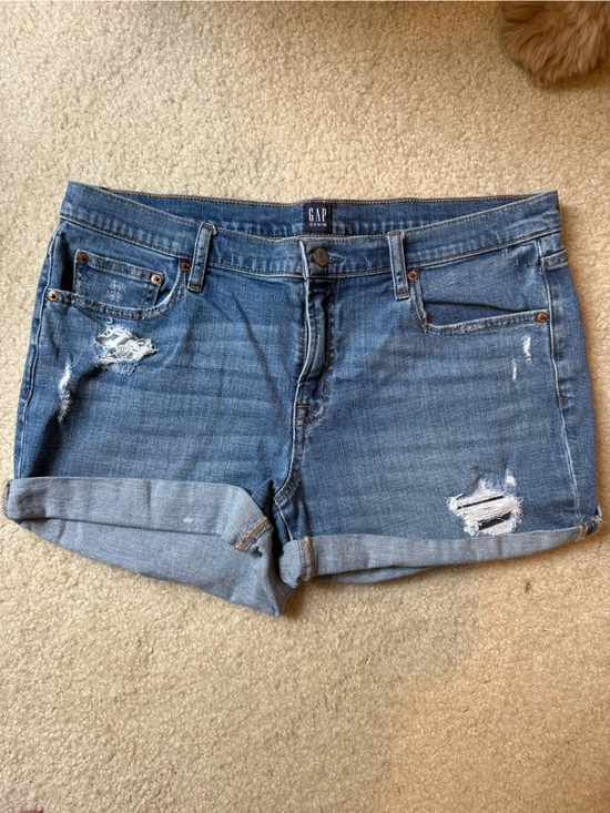 GAP Pants - GAP Distressed Denim Shorts in Medium Blue